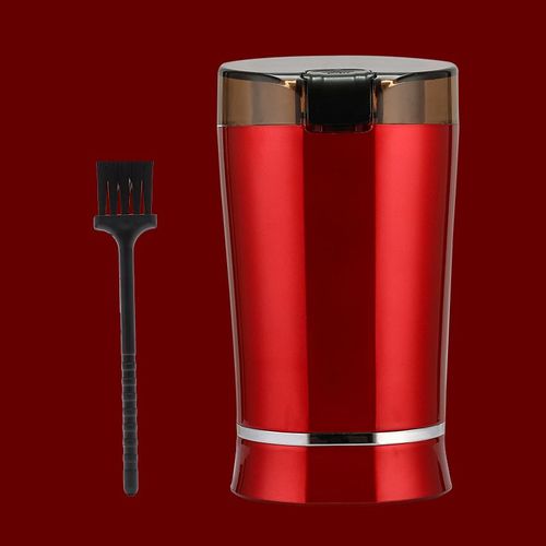 Moulin à café électrique pour grains, épices et plus encore, lames en acier inoxydable, chambre amovible, préparation jusqu'à 12 tasses, rouge