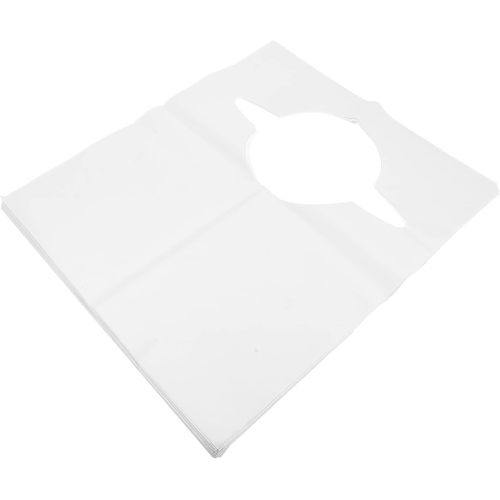 100 pièces Tablier jetable Tablier à bavette jetable imperméable Tabliers à bavette jetables pour barbecue Tabliers jetables anti-huile Bavoir blanc en plastique fondu