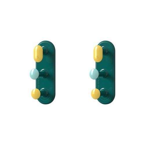 Lot de 2 crochets d'évier sans perforation, sans couture, pour salle de bain, porte-serviettes, support de rangement pour toilettes (vert foncé)