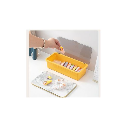 Boîte de rangement pour pinceaux de maquillage avec une housse, un organisateur d'ordinateur portable pour le maquillage des yeux, couleur orange