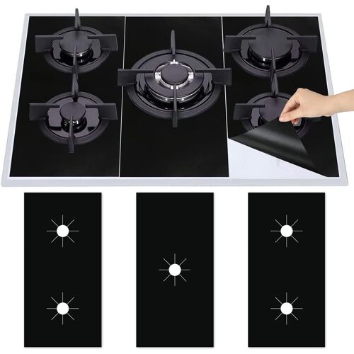 Sjzg-3pcs Plaque De Cuisson À Gaz Protection En Téflon, Tapis De Cuisinière À Gaziniere Gaz Réutilisables, Protection D'écran Anti-Adhésif, Nettoyage Rapide