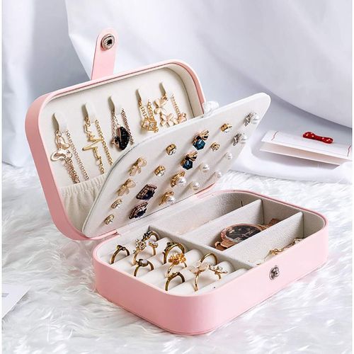 Boîte à bijoux de voyage pour femmes, idéale pour les bagues, boucles d'oreilles, colliers et bracelets