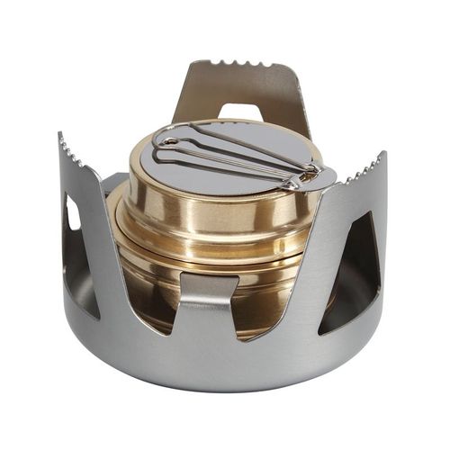 1 briquet à alcool gris, mini réchaud à alcool portable d'extérieur