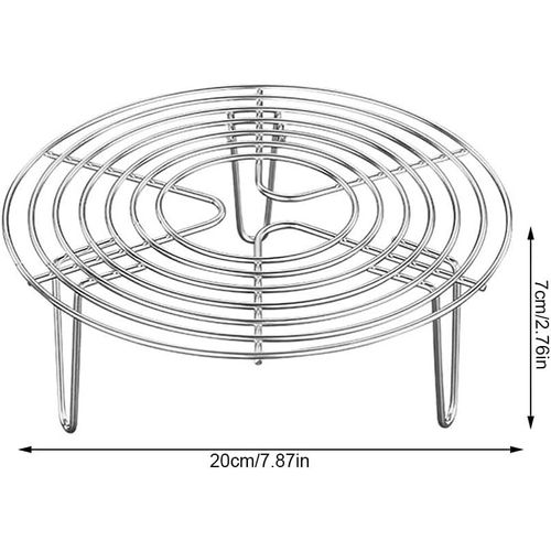 Grille de cuisson vapeur ronde en acier inoxydable, pour cuisson et rôtissage (argent)