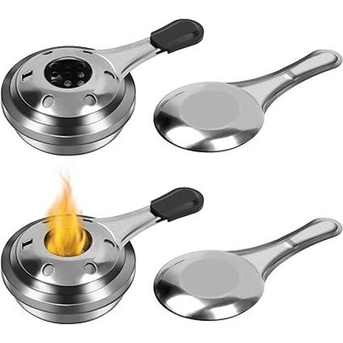 Brûleur à alcool, 2/4 Pc Portable Poêle à Alcool pour la Fondue, BARBECUE, le Camping, la Randonnée, la Cuisine