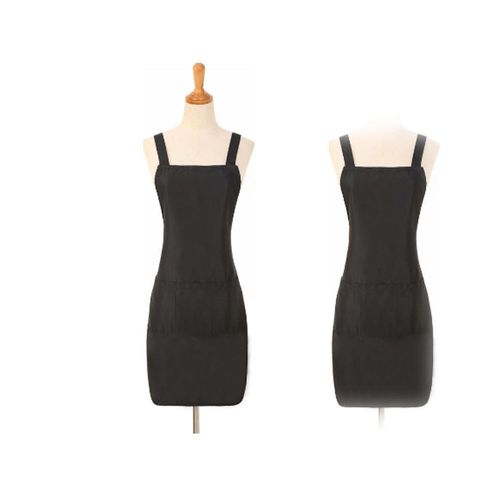 Bavoir Réglable 2 Pièces Avec 2 Poches - Sangle De Cou Réglable Extra Longue En Dentelle (Noir)