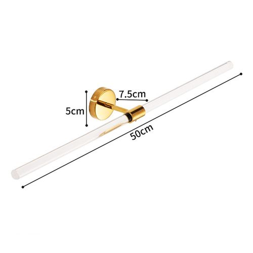 Porte-serviettes mural en acrylique doré de 50 cm pour salle de bain, moderne, pour toilettes, à suspendre au mur