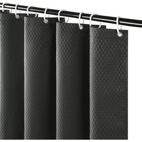 Rideau de douche gris foncé 180 x 200 cm pour salle de bain, imperméable, résistant à la moisissure, en polyester lesté
