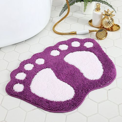 Tapis De Bain Antidérapant (Violet, 40 X 60 Cm), Séchage Rapide, Absorbant L'eau, Idéal Pour La Chambre, La Cuisine, Le Couloir Ou L'entrée.