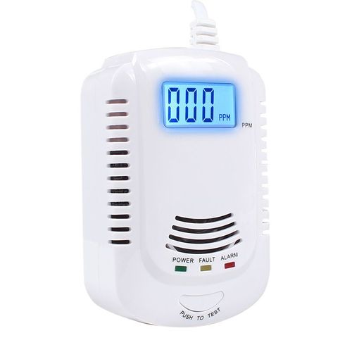 Détecteur de gaz - Détecteur de fuite de gaz GPL/gaz naturel/charbon, détecteur de gaz butane méthane propane, avertissement lumineux stroboscopique, alarme de gaz enfichable adaptée à la cuisine