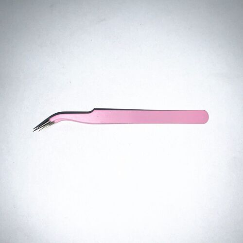 1 pince à épiler rose pour les petits détails tels que les décorations d'ongles et les extensions de cils