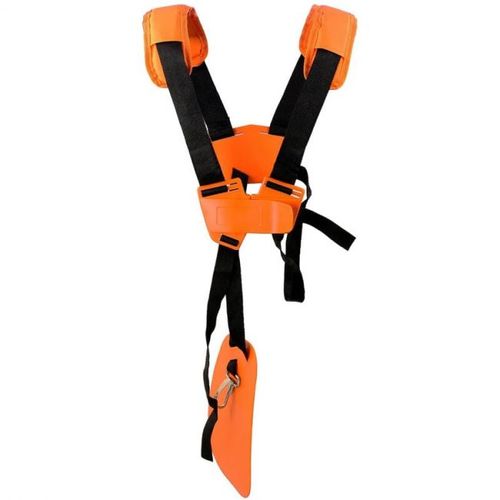 Harnais pour débroussailleuse - Double bandoulière - Harnais pour débroussailleuse, tronçonneuse et tondeuse à gazon - Compatible avec les coupe-bordures FS, série KM, orange
