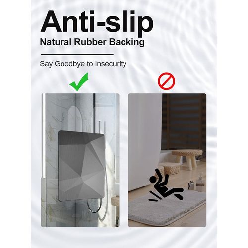 Tapis de bain carré en terre de diatomées (40 x 60 cm), absorbant l'eau, antidérapant, lavable, séchage rapide, pour douche, baignoire, porte intérieure