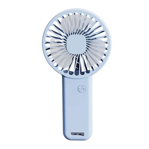 Ventilateur portatif, mini, rechargeable, 3 vitesses, bleu, 29 x 92 x 180 mm