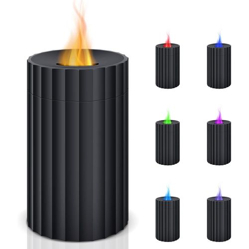 JGD-Humidificateur d'air à Flamme, 100ml Humidifier d'Aromathérapie avec 7 Couleurs de Lumière, Portable et Auto Shut-Off Protection - Idéal pour Humidifier et Aromatiser Votre Espace de Vie