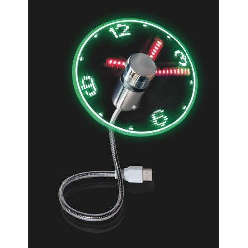 Ventilateur LED USB, mini ventilateur horloge LED avec col de cygne flexible, ventilateur personnel silencieux pour ordinateur portable alimenté par USB pour le bureau à domicile