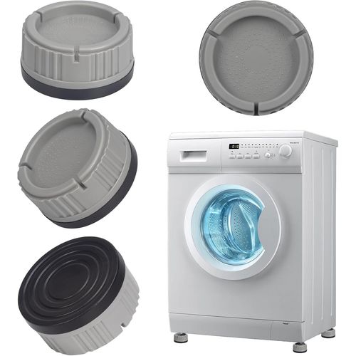 Patin Machine A Laver, 4 Pièces Universel Tapis Amortisseurs Lave Linge Socle Anti-Dérapants Pied Drainage Antirouille Support Antivibration Pour Séchoir, Frigo (Gris)[LAV0827]