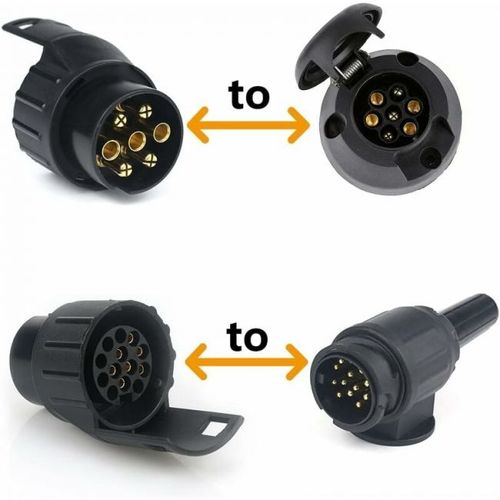 Adaptateur De Prise De Remorque 7/13, Connecteur D'attelage 7 À 13 Broches, 7 Pôles À 13 Broches, Pour Remorque De Voiture, Tracteur, Caravane, Porte-Vélos