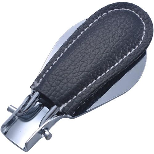 Chausse-Pied Pliable En Acier Inoxydable Argenté Et Cuir Noir 12,2 X 3,7 Cm
