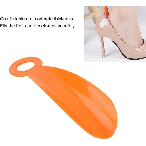 Chausse-Pied À Voûte Plantaire Modérée, Chausse-Pied Lisse, Petit, Portable, Confortable, Cuillère À Chaussures, Langue, Outils Auxiliaires (Orange)