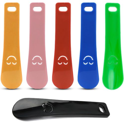 Lot De 6 Chausse-Pieds Et Cuillères À Chaussures En Plastique, Design Très Stable Pour Hommes, Femmes, Enfants Et Seniors (Noir/Bleu/Rose/Rouge/Vert/Jaune)