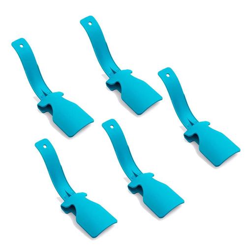 Lot De 5 Chausse-Pieds Portables Bleus À Manche Court, Faciles À Enfiler Et À Retirer, En Plastique, Pour Hommes Et Femmes