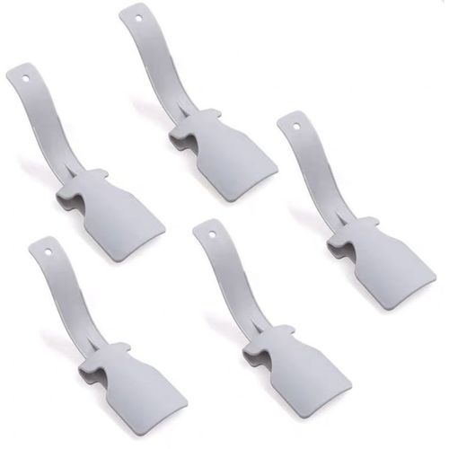 Lot De 5 Chausse-Pieds Portables Gris À Manche Court, Faciles À Enfiler Et À Retirer, En Plastique, Pour Hommes Et Femmes