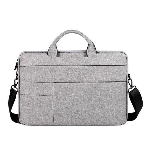 Sacoche étanche pour ordinateur portable 14 pouces, sacoche pour tablette, sac à bandoulière pour homme et femme, pour l'université, le travail, les voyages d'affaires, gris foncé