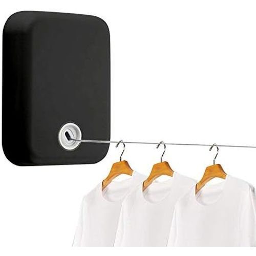 Portant À Vêtements Rétractable D'intérieur, Robuste, Rétractable, Invisible, Noir