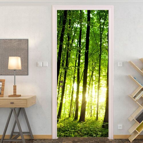 Autocollant de porte 77x200cm, papier peint 3D effet trompe-l'?il (Style 3)