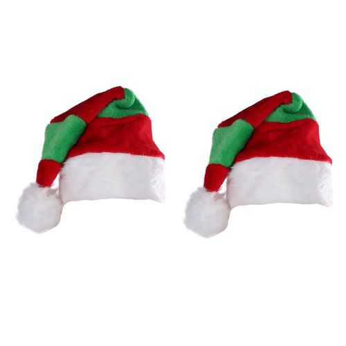 Lot De 2 Bonnets De Père Noël, Bonnets De Père Noël Pour Adultes, Bonnets De Père Noël En Peluche, Décorations De Noël