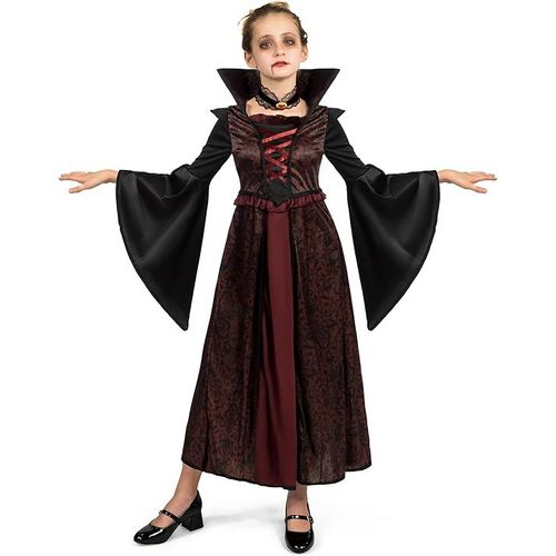 Costume De Vampire Royal Pour Filles De 8 À 10 Ans Pour Une Fête Déguisée D'halloween, Un Cosplay De Carnaval Ou Une Fête Sur Le Thème Des Vampires
