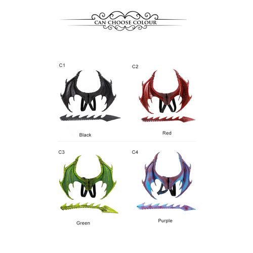 Costume De Cosplay D'ailes De Dragon Démoniaque Pour Halloween Mardi Gras (Violet) Pour Adulte Et Enfant