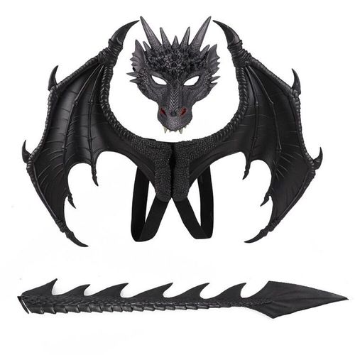 Halloween Mardi Gras Démon Dragon Ailes Cosplay Costume (Noir) Pour Les Adultes Et Les Enfants
