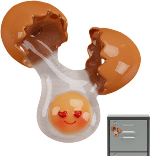 Aimant pour réfrigérateur | Aimants créatifs pour réfrigérateur en résine en Forme d'oeuf - Aimants de réfrigérateur d'oeuf cassé, Autocollants Mignons de réfrigérateur en Forme de Nourriture Ranana