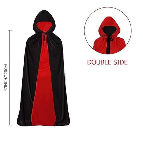 Cape De Vampire D'halloween Avec Chapeau, Costume De Cosplay, Cape Magique Pour Hommes Et Femmes, Accessoires De Scène Dramatique