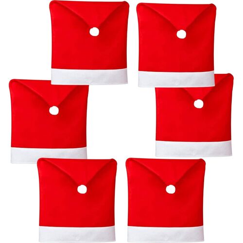 Noël Housses de Chaise-4 PCS Chapeau de Santa de Noël à Manger Chaise de Couverture,Utilisé pour Décorer les Restaurants,les Cuisines,les Mariages