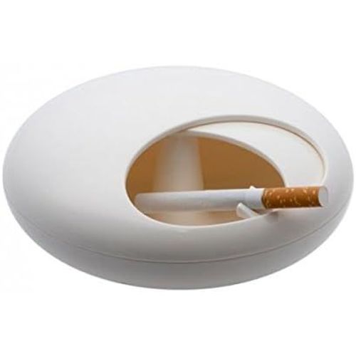 Cendrier Galet Avec Couvercle (Blanc)