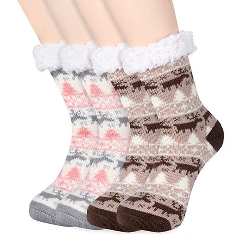 Chaussettes de Noël (élan blanc, élan café)
