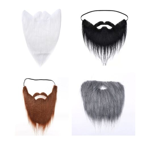 Barbe d'Halloween, barbe du Père Noël, barbe blanche et noire, grande barbe de fête, costume, barbe blanche
