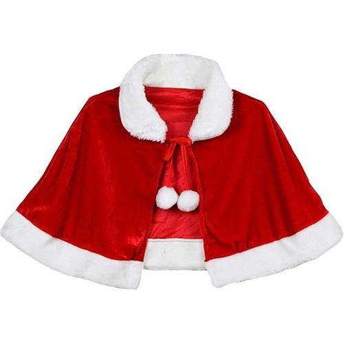(Adulte,52cm)De Noël Costume De Mini Velours Rouge Cape Châle Santa Claus Costume Pour Les Femmes