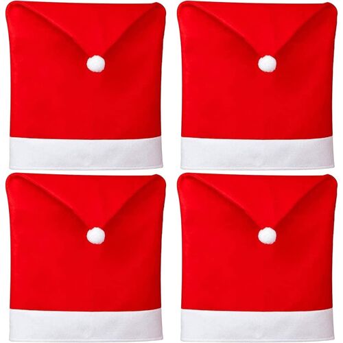 Noël Housses de Chaise-6PCS Chapeau de Santa de Noël à Manger Chaise de Couverture,Utilisé pour Décorer les Restaurants,les Cuisines,les Mariages