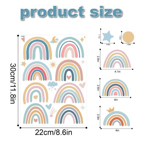 Stickers Muraux Arc-En-Ciel Stickers Arc-En-Ciel Sticker Mural Arc-En-Ciel Sticker Mural Pour Chambre D'enfant Sticker Mural Pour Chambre D'enfant Motif Arc-En-Ciel Et Nombreux Petits Points