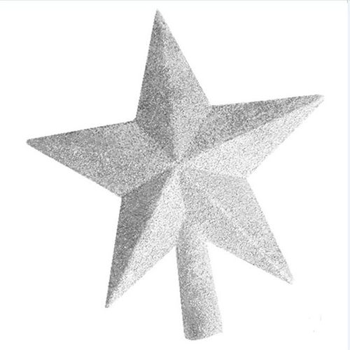 (15*14,5*2cm, argent) Décoration de Noël en forme d'étoile scintillante pour sapin de Noël