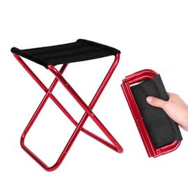 1 Pcs Rouge, Portable Tabouret Pliant Extérieur Pliable En Aluminium Léger Selles