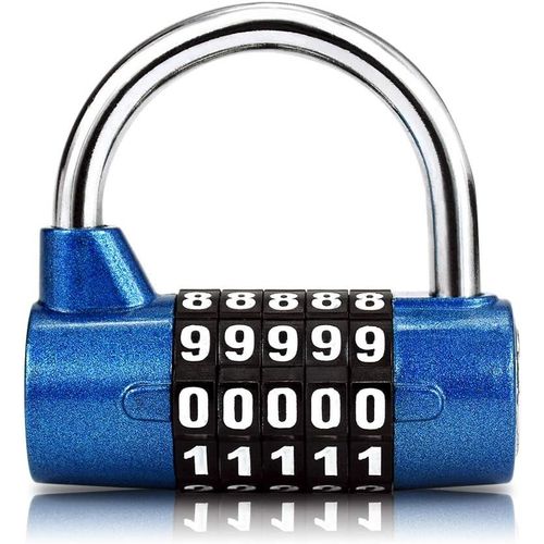 KALANKA-Cadenas à Combinaison à 5 Chiffres, Cadenas pour Gymnase, Peut être Réinitialisé Serrures à Combinaison, pour l'Ecole, Casier Sportif et Sport, Etui, Boîte à Outils, Clôture