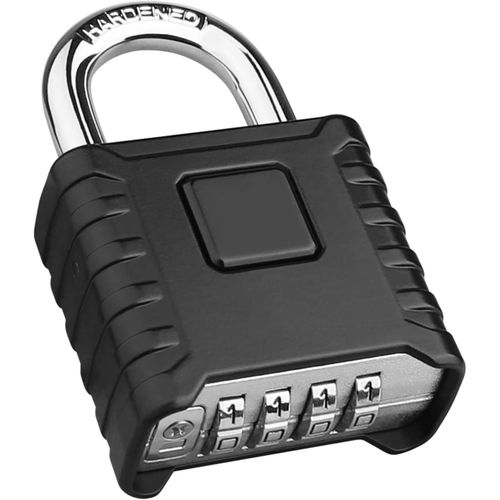 Cadenas Code 4 Chiffres,52Mm Extérieur Etanche,Robuste Et Antivol,8Mm Loquet À Combinaison,Exterieur Serrure Porte De Garage,Pour Jardins,Cours,Clôture,Casier-Noir