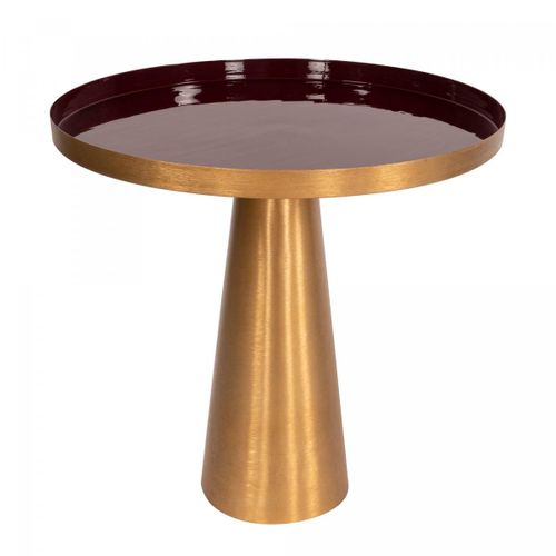 Table basse fait main en fer motif contemporain EBI 51x51 prune