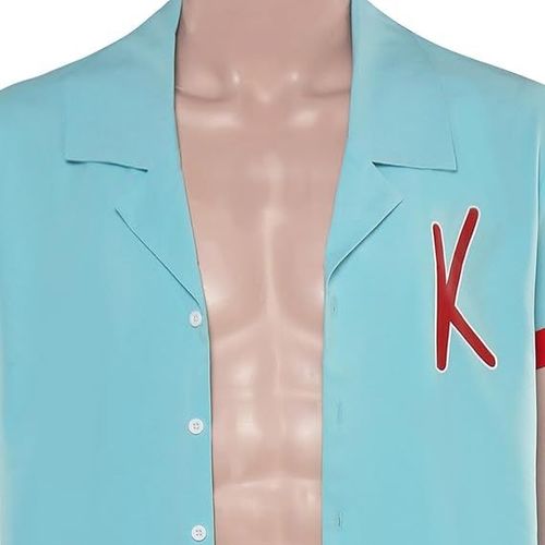 (L) Costume De Barbies Ken Pour Homme Cosplay Film Barbies Ken Loisirs Vêtements De Plage Chemise Et Pantalon Tenue 2 Pièces Pour Déguisement Halloween Carnaval Fête Costume