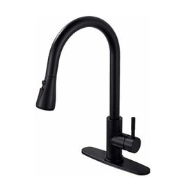 Robinet De Cuisine En Arc Haut De Luxe à Col De Cygne 360 Degré De Rotation En Noir Mat Et Bronze, Robinet De Cuisine à Tirage - Chine Robinet à Ressort De